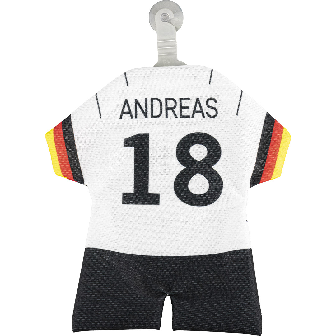 Vollständig personalisierbar mit Namen und Nummern nach Wahl.