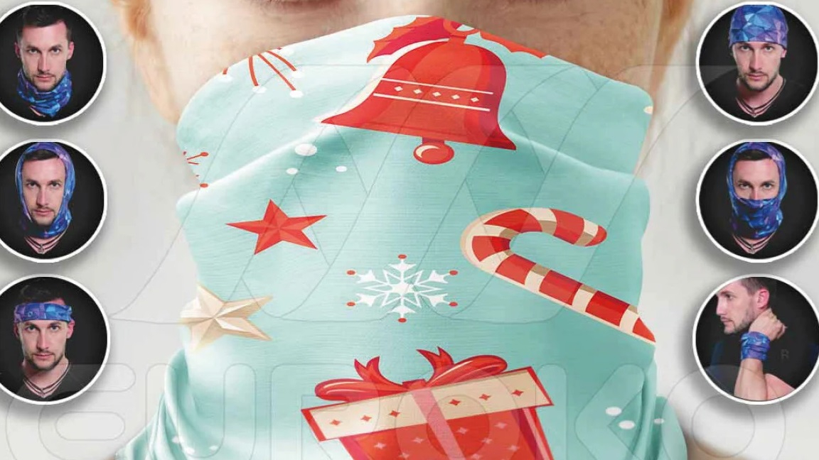 Design natalizio festoso con versatilità 7 in 1 per ogni occasione.