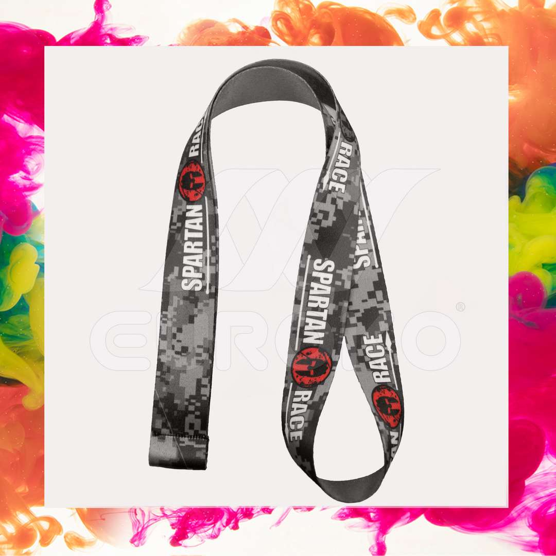 Genähte Schlaufe für sofortigen Einsatz – einfach Medaille einhängen.