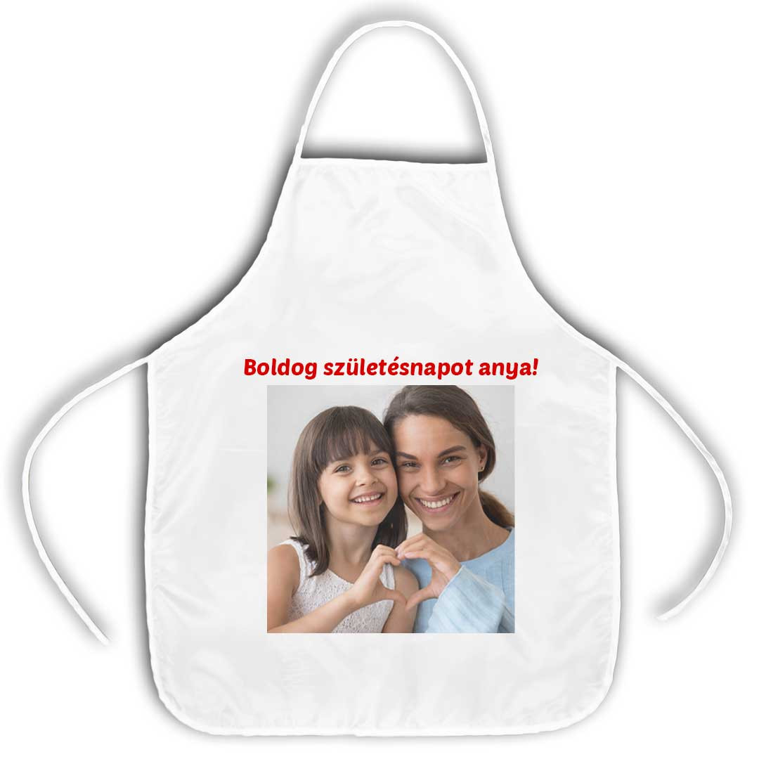 Fényképes szatén kötény felnőtt