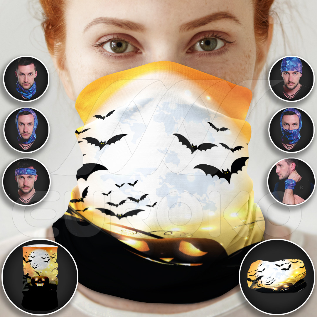 Pre-Finished Tube Scarf for Adults Halloween