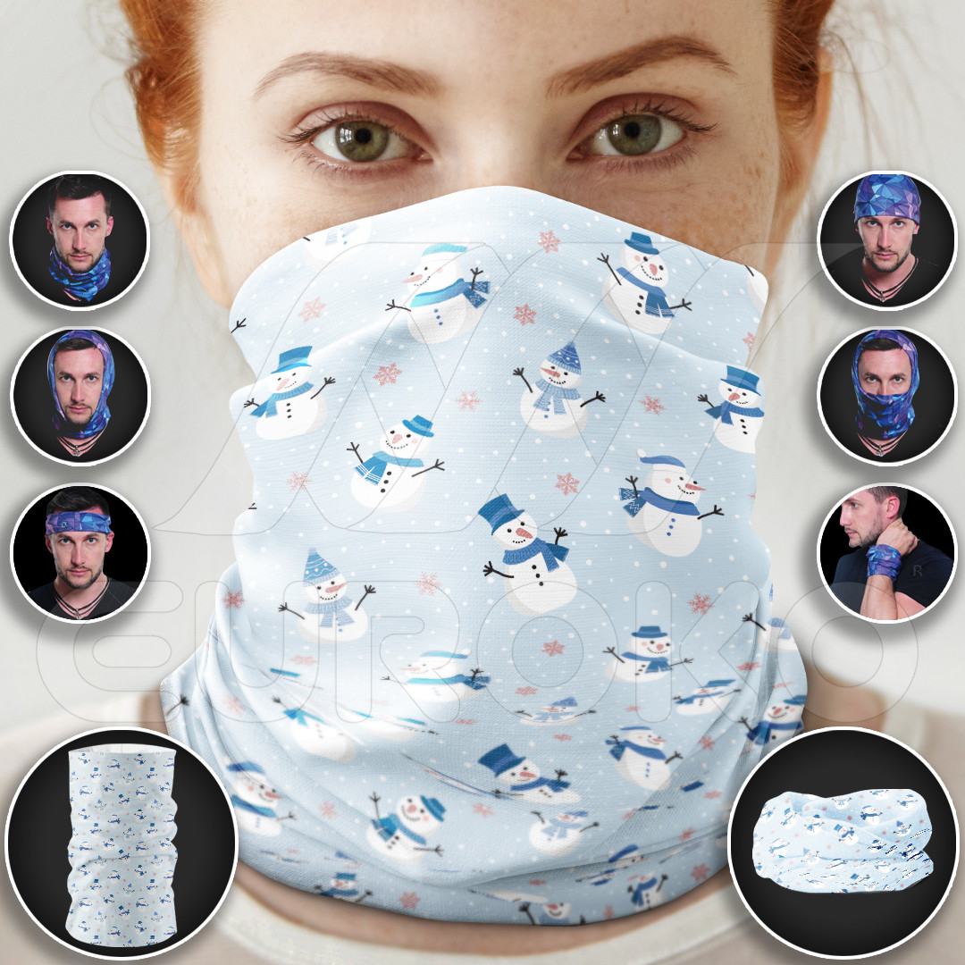 Tube Scarf for Adults Snowman