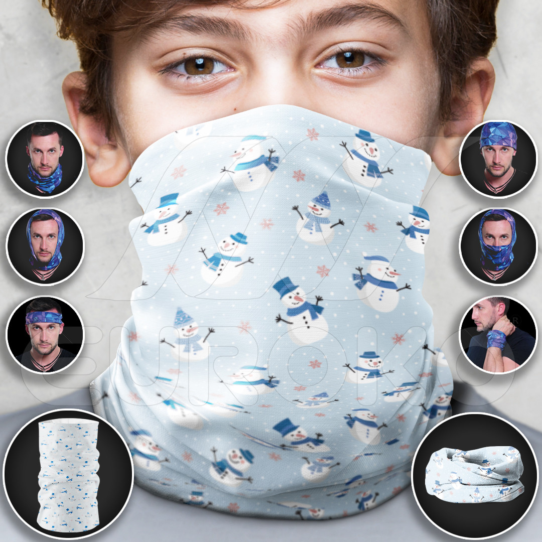 Tube Scarf for Kids Snowman