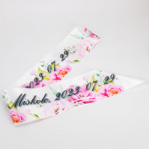 Bedruckte Satin Schärpe 10 cm