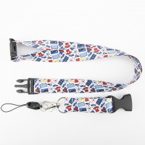 Vorgedrucktes Lehrer Lanyard Fussball 20mm Karabiner