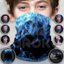 Tubular Scarf for Kids Blue Flames