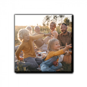 Personalisierte Holz-Fotomagnete quadratisch 9,5 cm