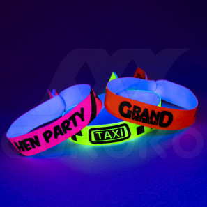 Bedruckte fluoreszierende Stoffarmbänder 15mm
