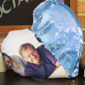Personalisiertes Herz-Fotokissen mit Glitzer 40x39 cm