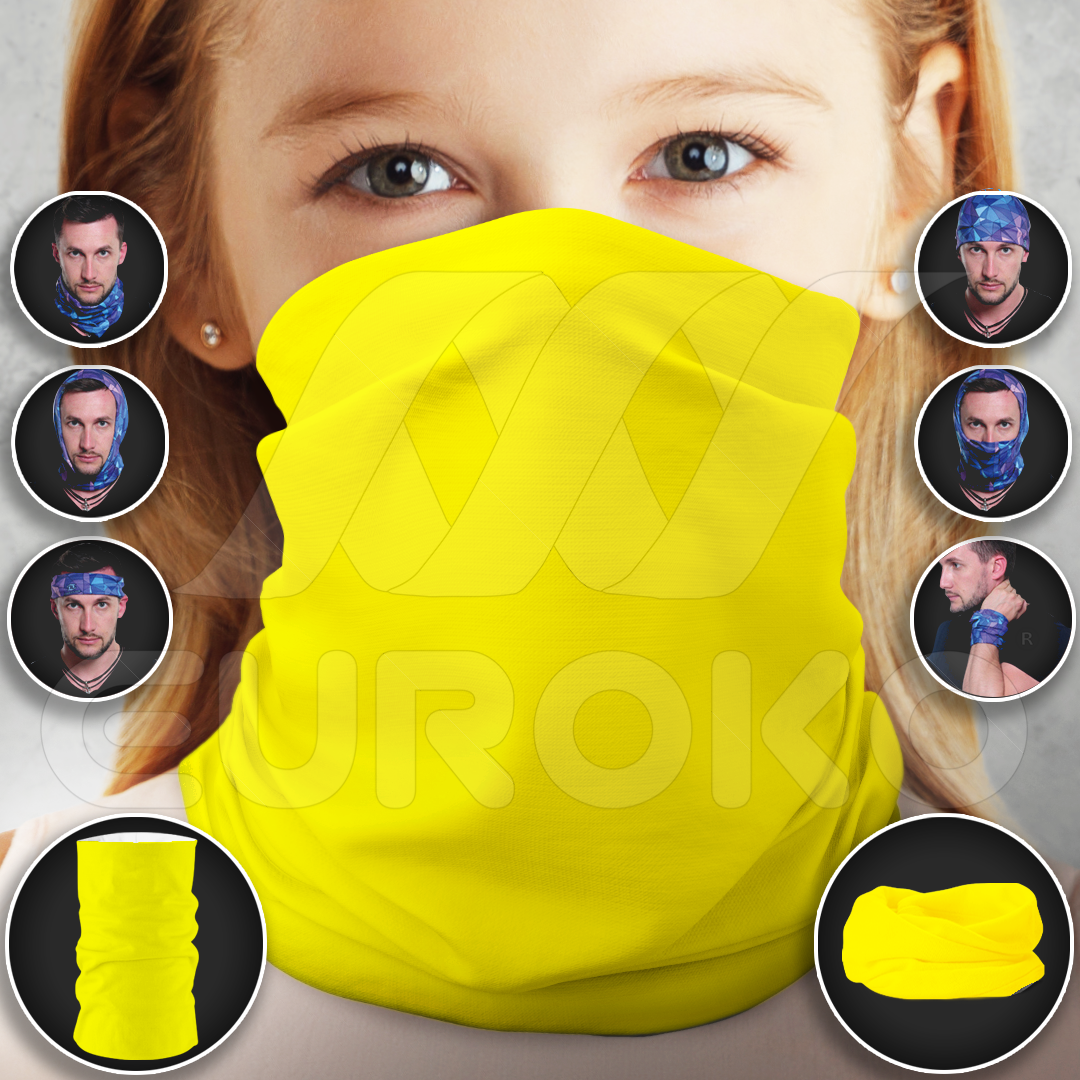 Multi Scarf for Kids Neon Yellow