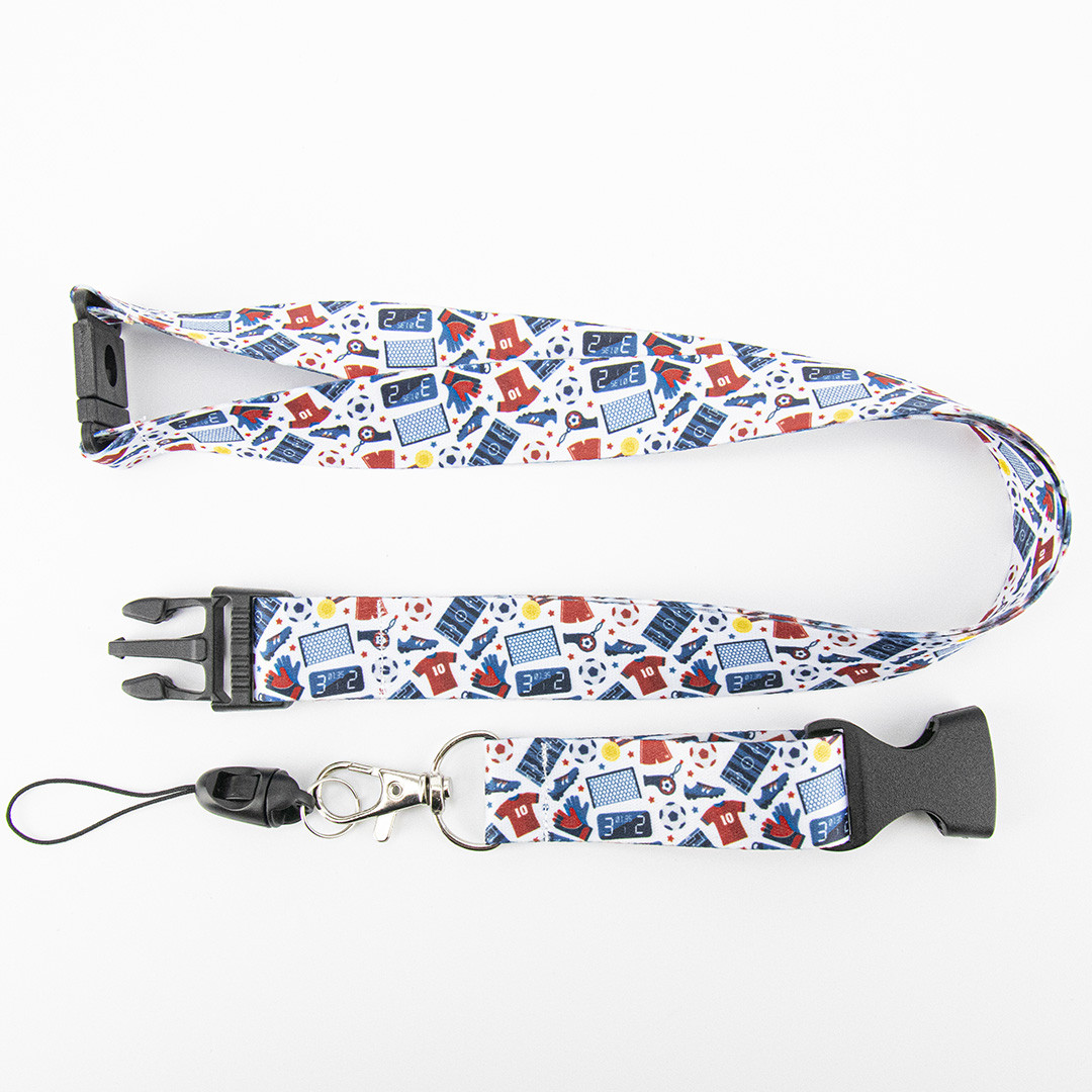 Tour de cou football avec mousqueton 20 mm