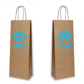 Sac en papier kraft brun pour bouteille