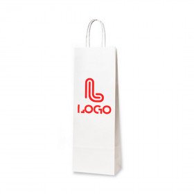 Sac porte-bouteille papier blanc personnalisable