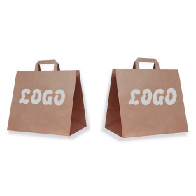 Sacs en papier blancs 28x27x17 cm sérigraphiables