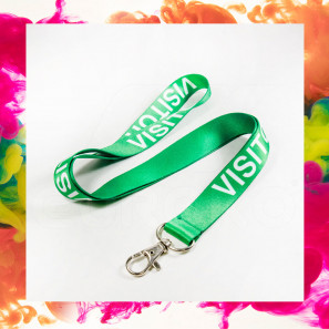 Lanyard visiteur pré-imprimé en satin 20mm