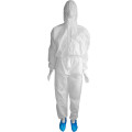 Combinaison de protection jetable blanche à capuche