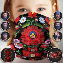 Tube Scarf for Kids Dark Flowers