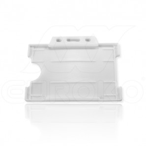 Porta badge rigido bianco aperto 9x6 cm