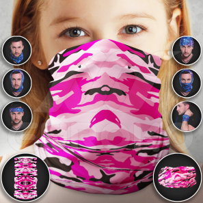 Multi Scarf for Kids Military Pink
