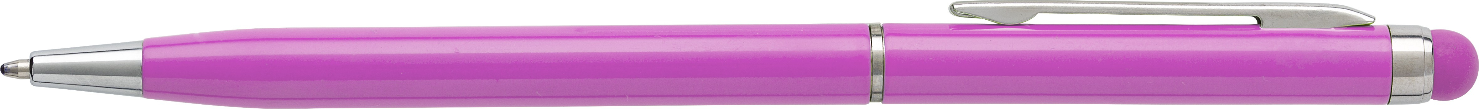 Design elegante in alluminio con stylus integrato per uso digitale.