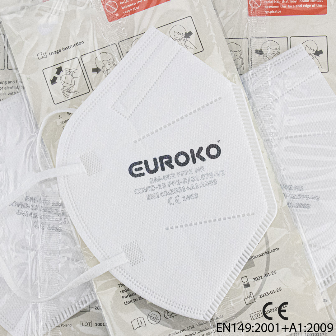 Protezione FFP2 certificata con design ergonomico e filtrazione superiore.